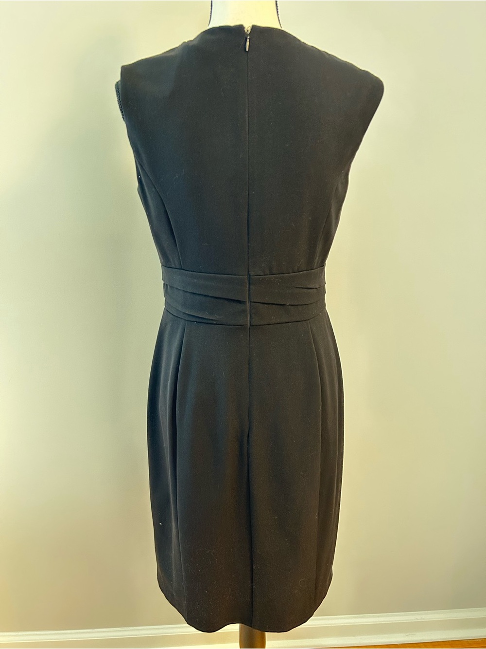 White House Black Market Black Square-Neck Midi Sheath Dress SZ 6 - Picture 4 of 8
